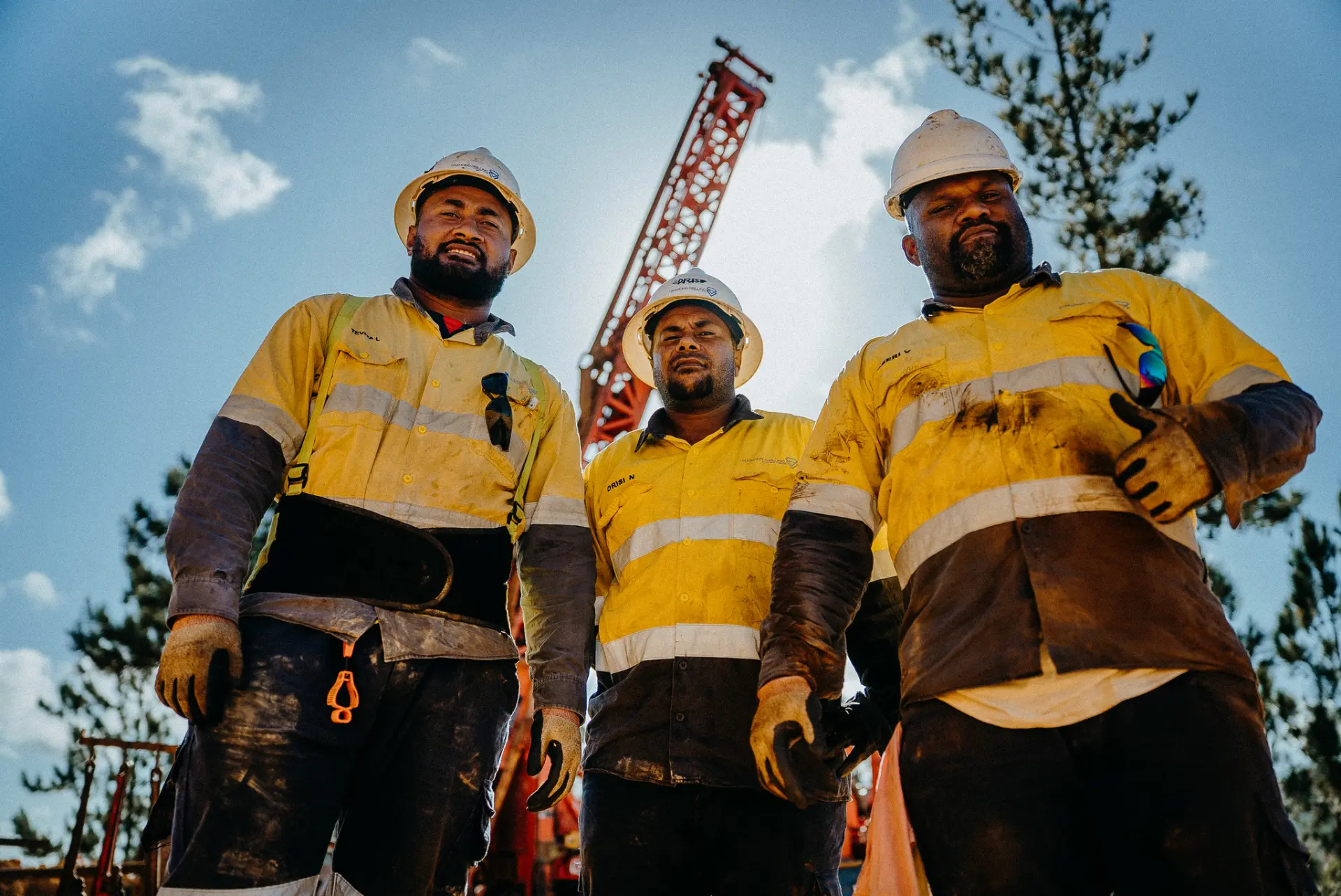 Drilling crew on site at the Vatu Aurum Project, Fiji