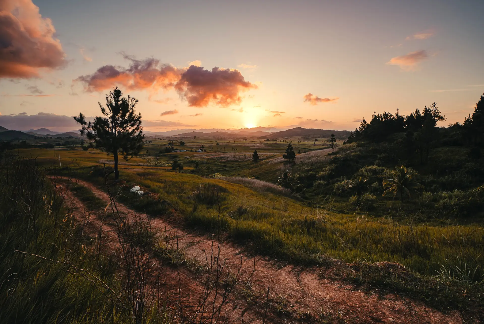 Sunset over the Aurum Epithermal Field along the Nubu Graben, Vanua Levu, Fiji